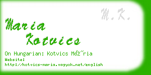 maria kotvics business card